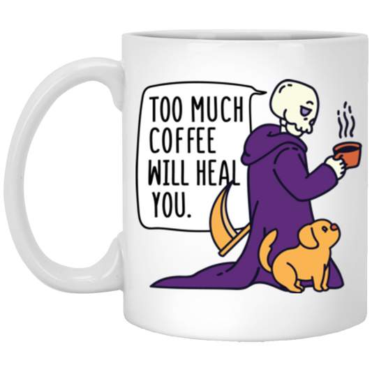 Grim Reaper Drinking Coffee Mug