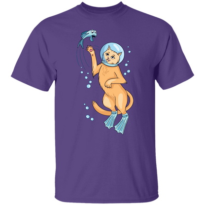 Funny Scuba Cat  T-Shirt