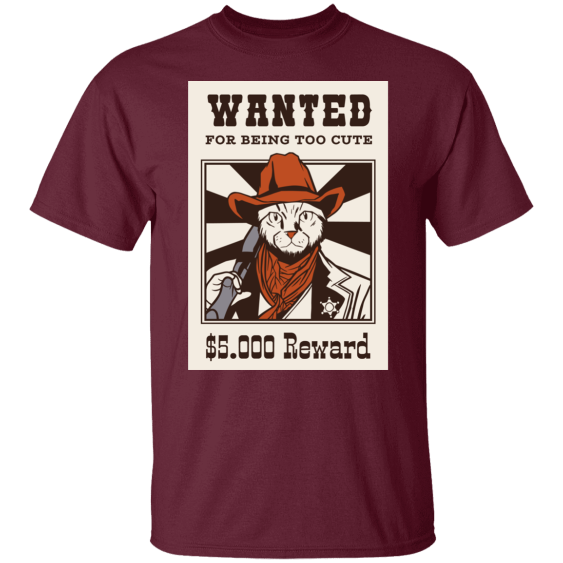 Cowboy Cat Wanted Animal  T-Shirt
