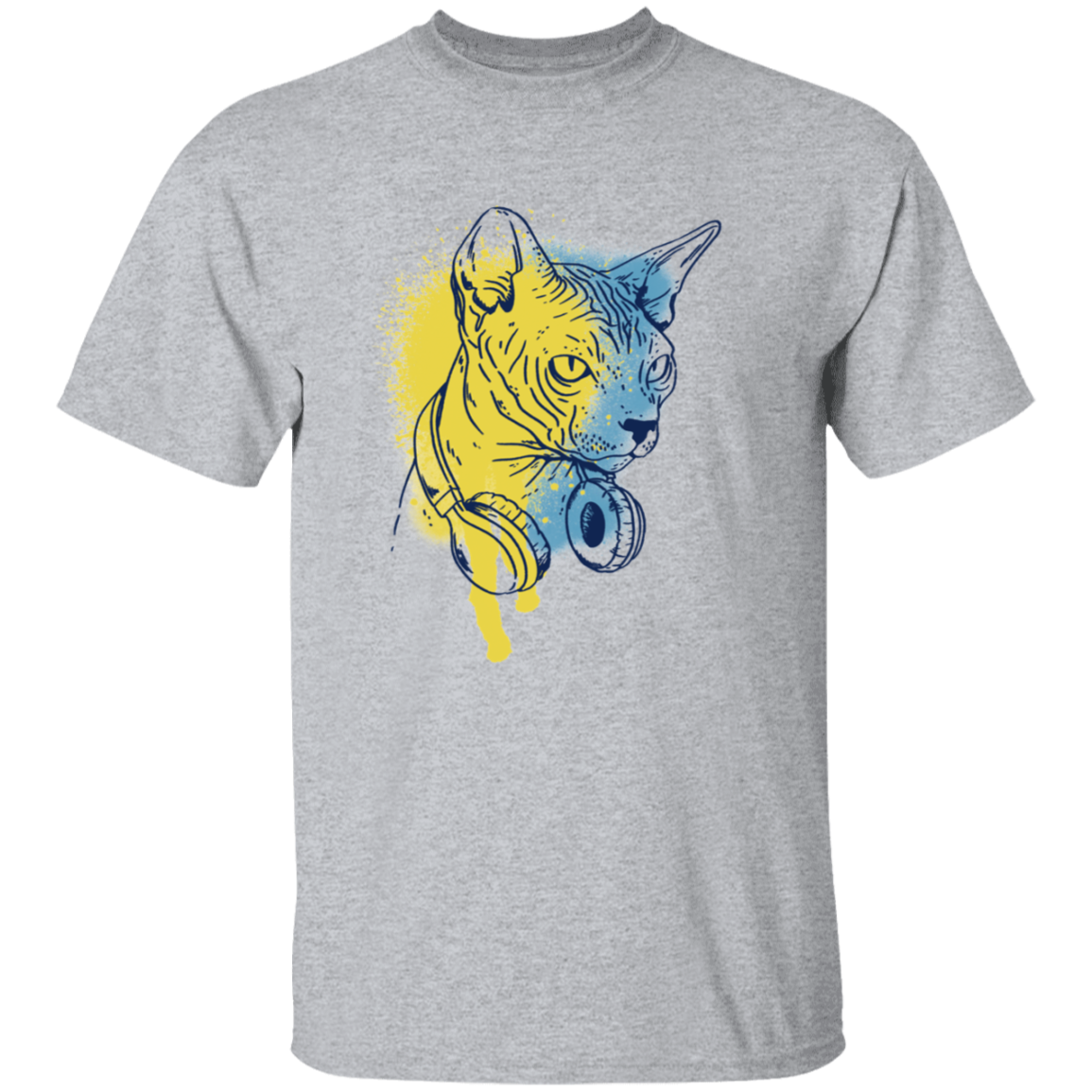 Cat Animal With Headphones T-Shirt