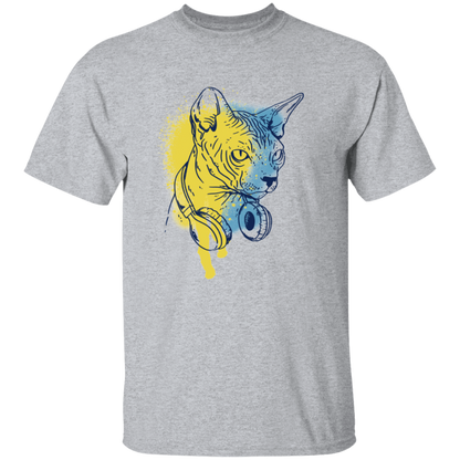 Cat Animal With Headphones T-Shirt
