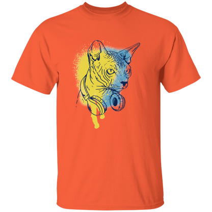 Cat Animal With Headphones T-Shirt