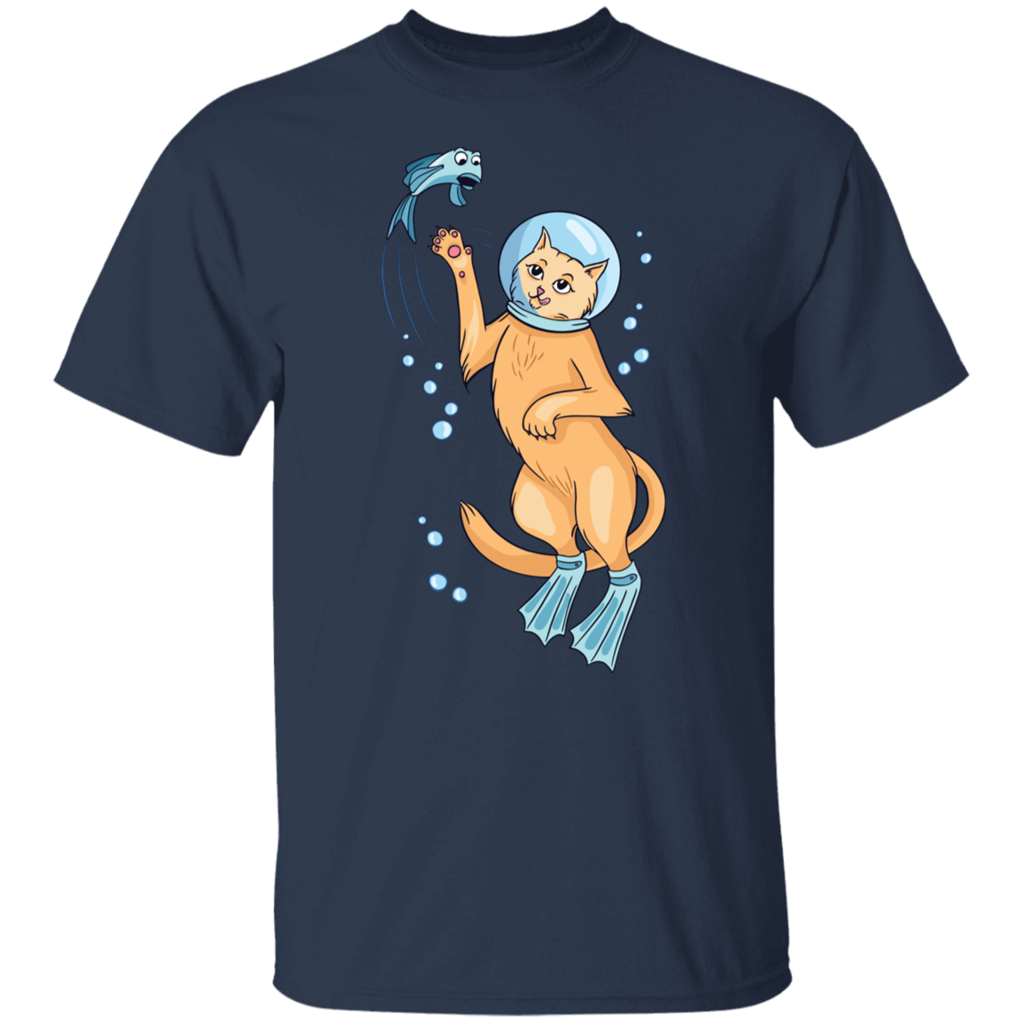 Funny Scuba Cat  T-Shirt