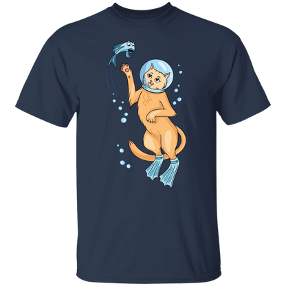 Funny Scuba Cat  T-Shirt