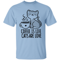 Coffee Is Life Cats Are Love T-Shirt