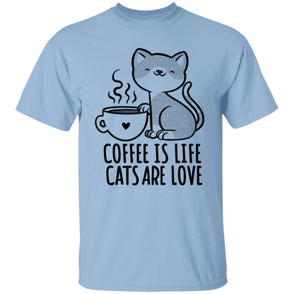Coffee Is Life Cats Are Love T-Shirt