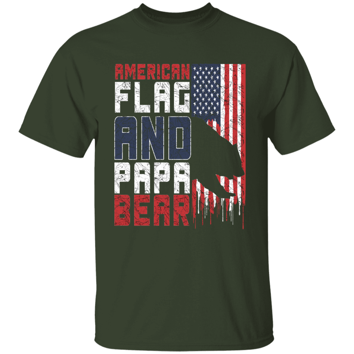 Papa Bear American Flag T-Shirt
