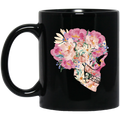 Watercolor Skeleton With Flowers Coffee Mug