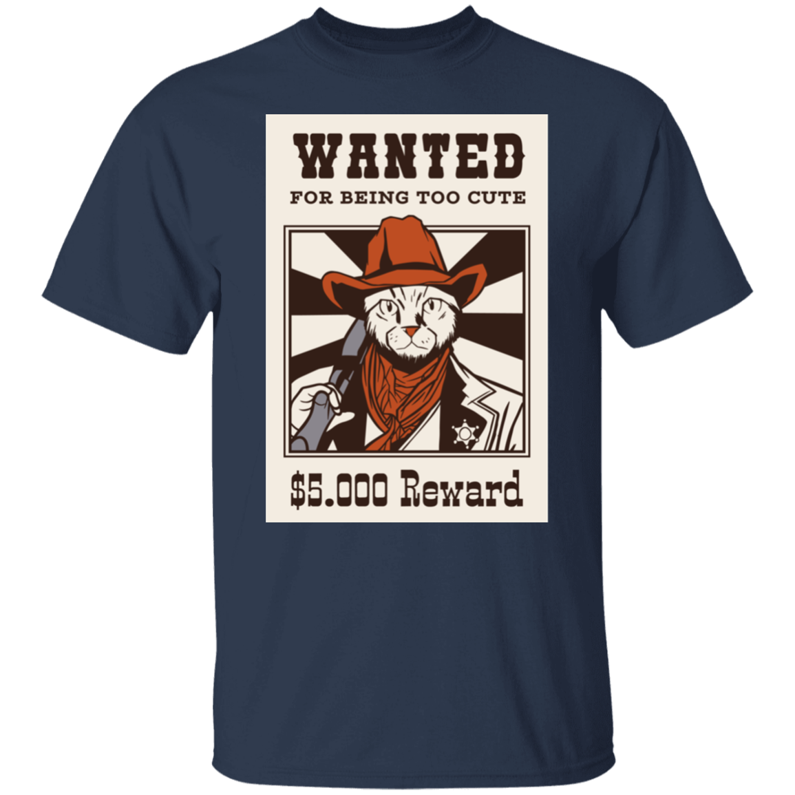 Cowboy Cat Wanted Animal  T-Shirt